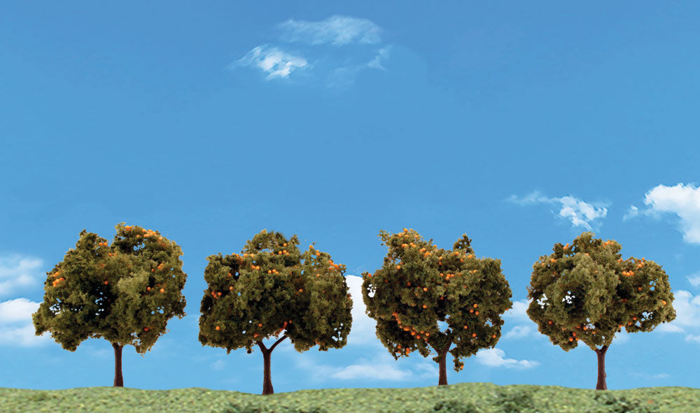 Woodland Scenics TR3592 2" - 3" Ready-Made Classic Orange Trees (Pack of 4)