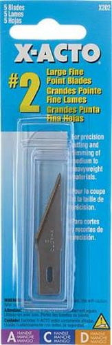 X-Acto 202 #2 Blade Large Fine Point Blades (Card of 5)