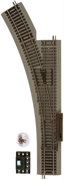 Atlas 0484 HO Code 83 Nickel Silver 22" Radius Left Hand Remote Switch Turnout