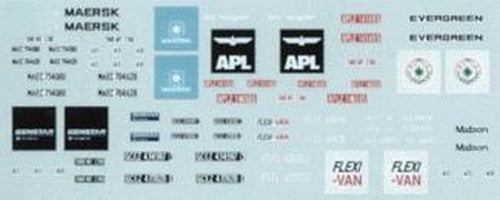 American Limited Models 6230 HO Container Highway Chassis Decal Set