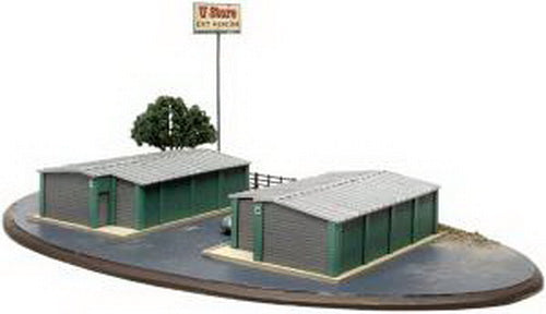 Atlas 4001016 N Scale Self Storage Unit Sheds Wooden Kit (Set of 2)