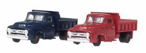 Life Like 1617 HO SceneMaster Red & Navy Dump Trucks Vinatge 1950's (Set of 2)