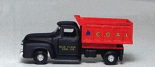 Life Like 1642 HO Scenemaster Black & Red Coal Truck Full Interior Moveable Bed
