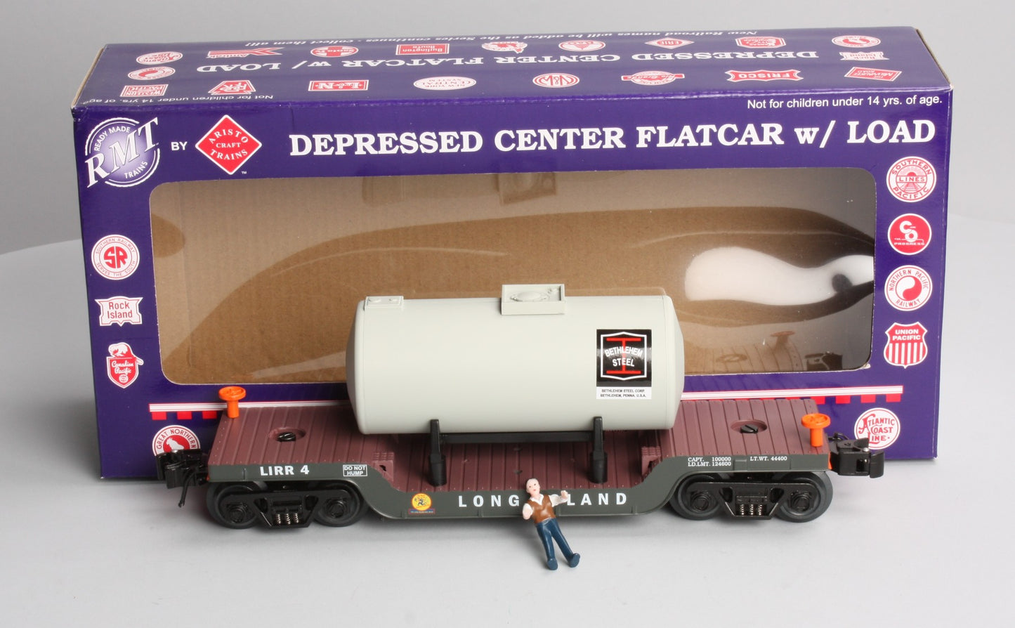 RMT 96511 O Gauge Long Island Depressed-Center Flatcar No. 4 w/Tank