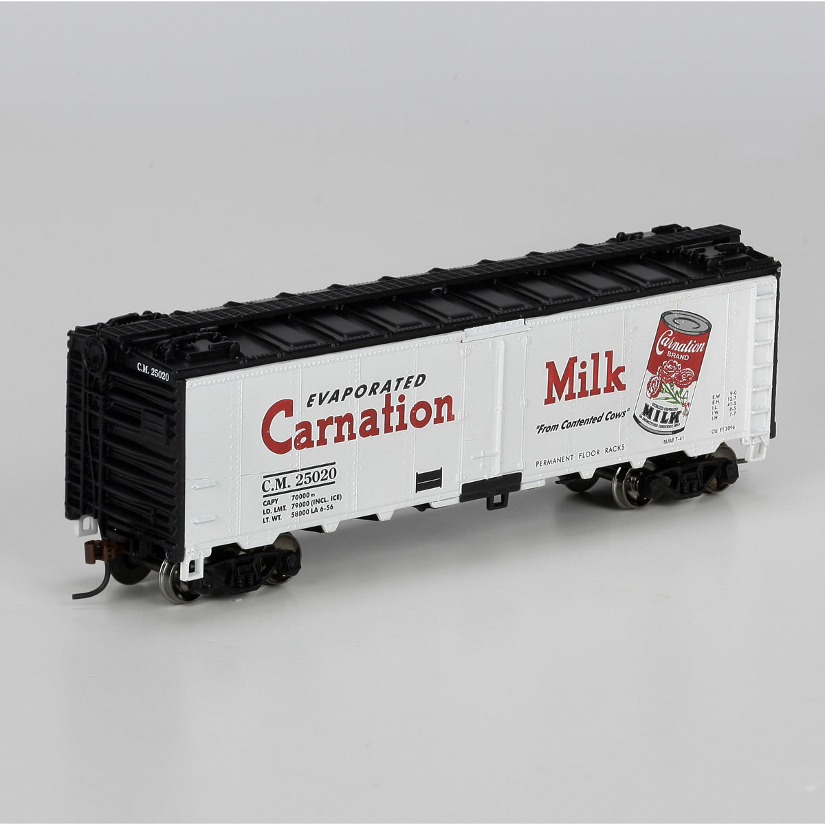Athearn 71371 HO Scale Carnation Milk 40' Steel Reefer #25020 R-T-R
