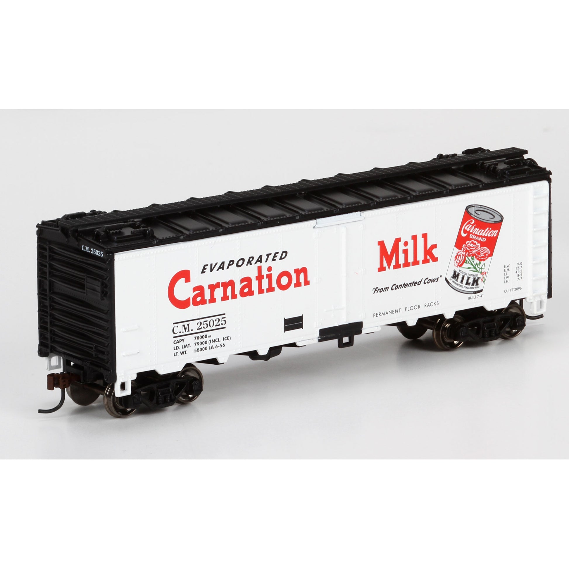 Athearn 71373 HO Scale Carnation Milk 40' Steel Reefer #25025