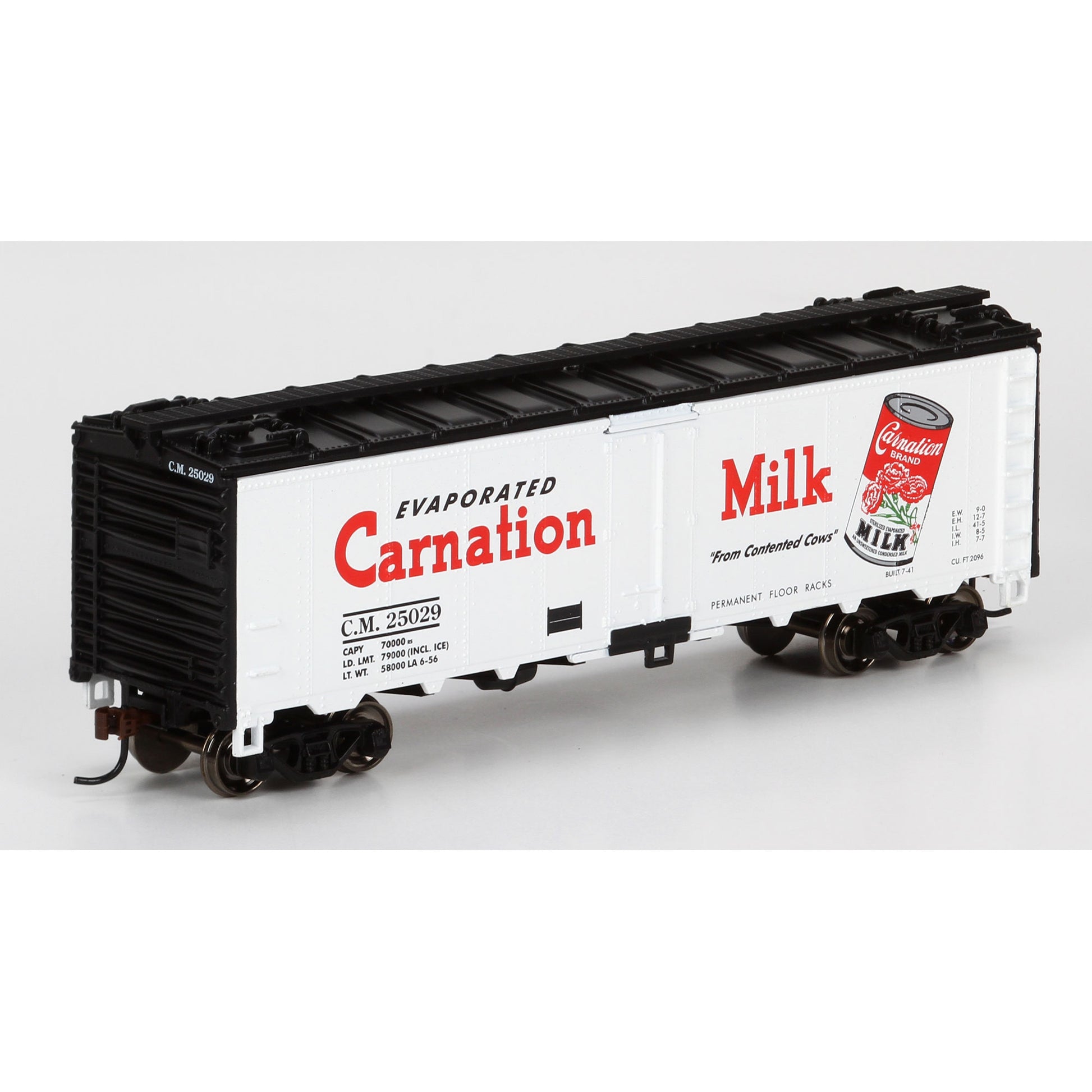Athearn 71374 HO Scale Carnation Milk 40' Steel Reefer #25029 R-T-R