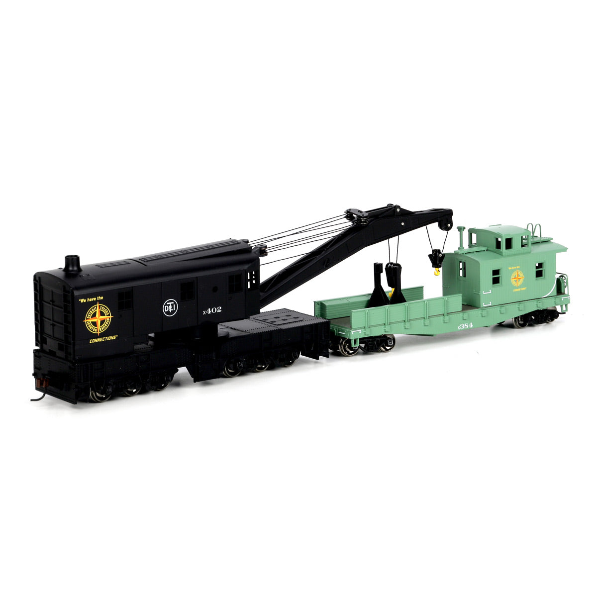 Athearn 75409 HO RTR 250-Ton Crane w/Tender, DT&I #X402