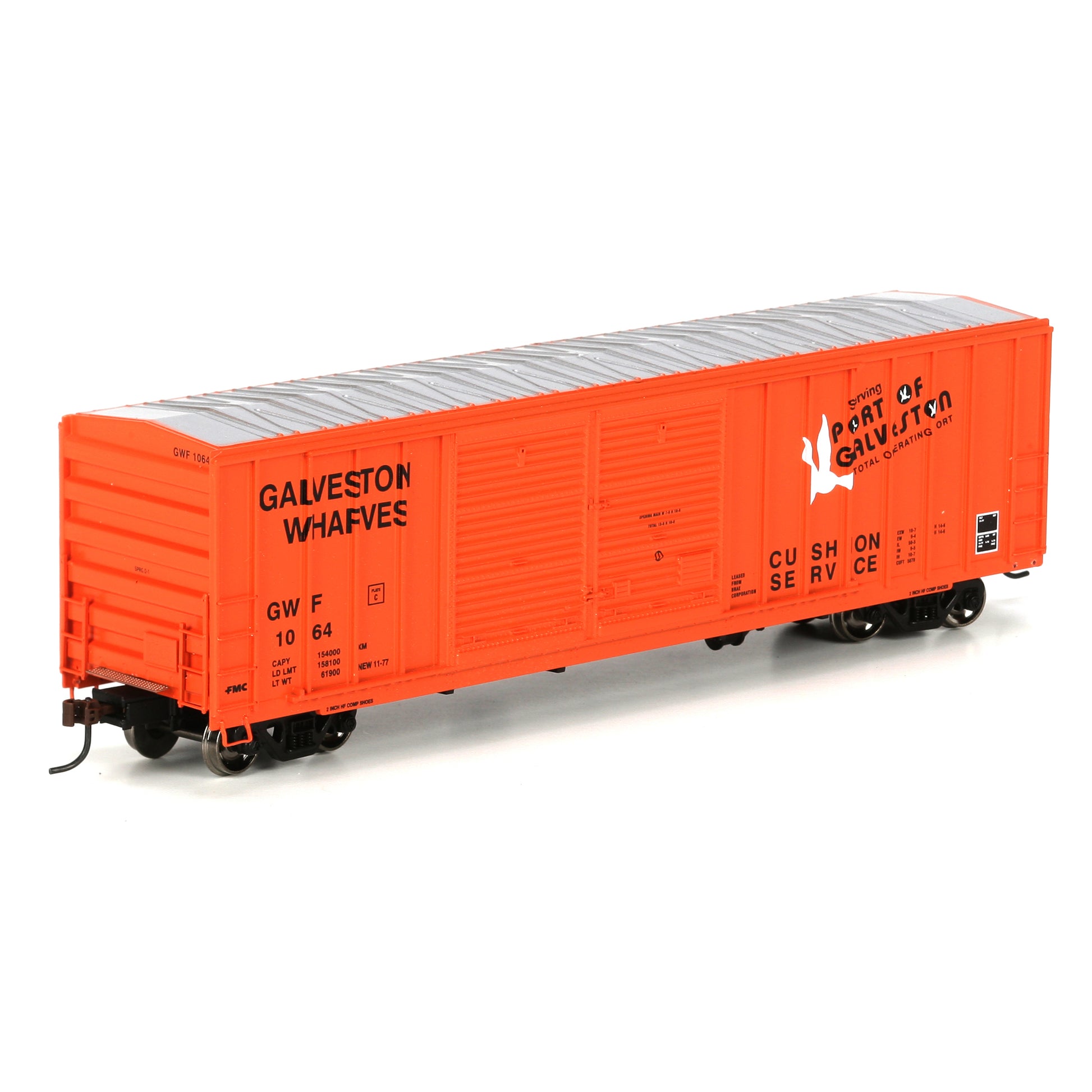 Athearn 98404 HO Galveston Wharves 50' FMC Offset Double Door Boxcar #1064