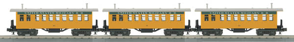 MTH 30-6430 O-27 Overton Coach, US Military (Set of 3)