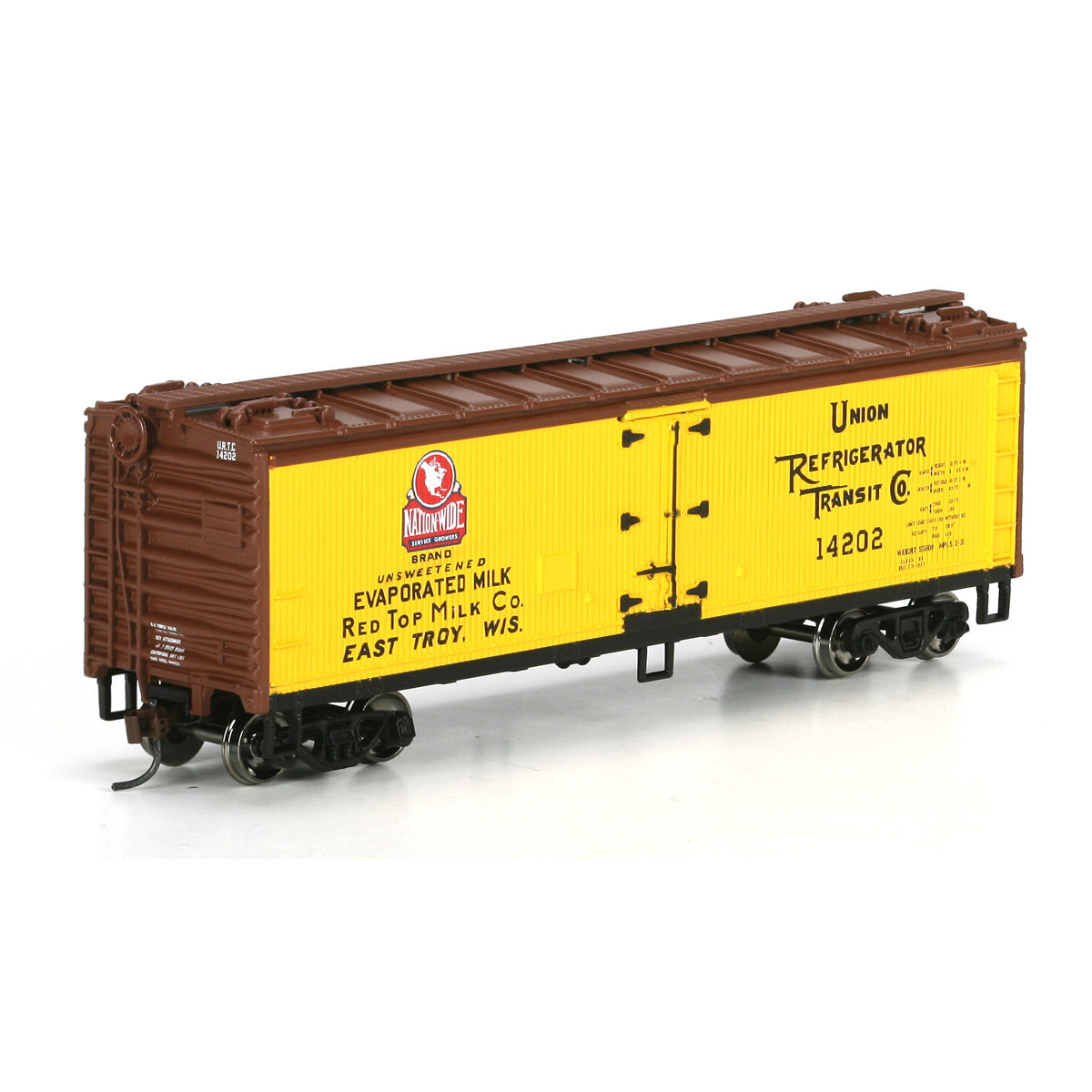 Roundhouse 85449 HO Scale Nationwide Milk 40' Wood Reefer #14202