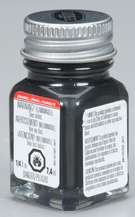 Testors 1153TT Graphite Gray Metallic Enamel Paint - 1/4 oz. Bottle