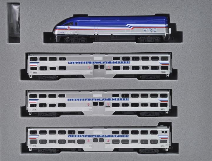 Kato 106-8705 Virginia Railway Express MP36PH N Gauge Diesel Passenger Train Set