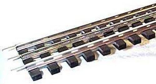 Gargraves WT-202-12 O 3 Rail Regular Stainless 12.4 Wood Tie Sectional Track