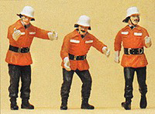 Preiser 7563 G German Firefighters Figures (Set of 3)