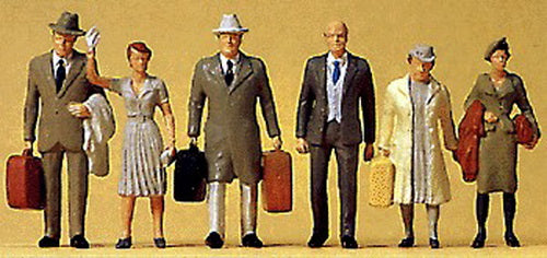 Preiser 65317 O Standing Passenger Figures (Set of 6)