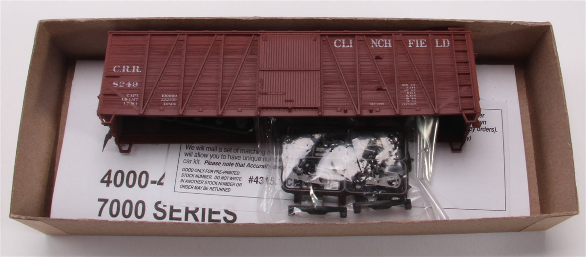 Accurail 43151 HO Clinchfield 40' Wood OB Boxcar Kit #8249 w/Steel Ends