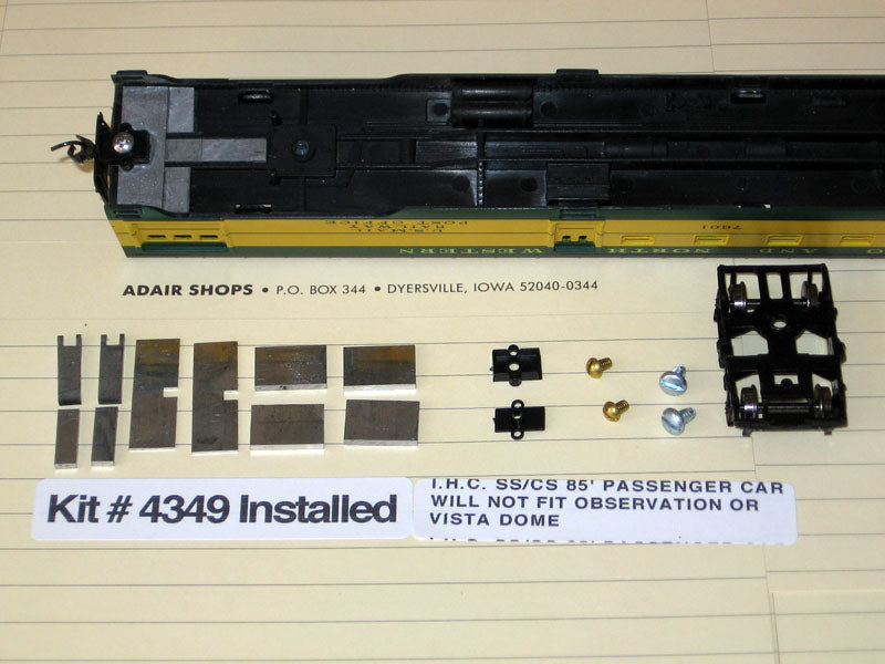 Adair Shops 8076 HO Body Mount Coupler Kits for IHC Stl Corrugatd Pass Cars