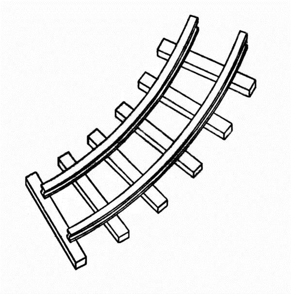 Alexander Scale 9803 HO 2" Radius Curve Mine Track (Pack of 4)