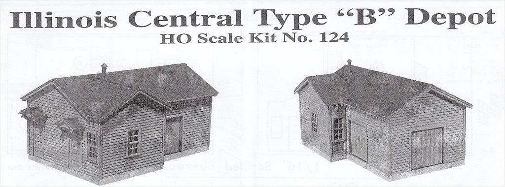 American Model Builders 124 Laser Art Illinois Central Depot HO Building Kit