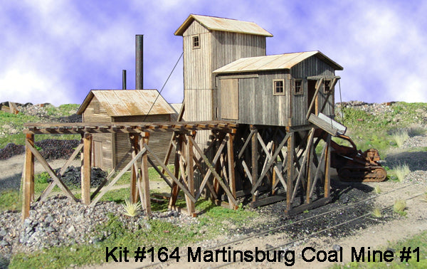 American Model Builders 164 HO Laser Art Martinsburg Coal Mine #1 Wood Kit