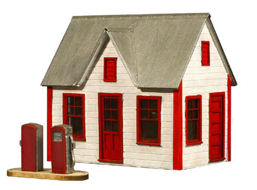 American Model Builders 797 Laser Art Gas Station HO Scale Kit