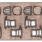B.T.S. 23006 HO Rocking Chair Kit (Pack of 4)