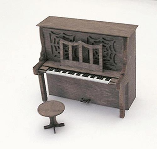 B.T.S. 23008 HO Upright Piano Laser-Cut Wood Kit w/Piano & Stool