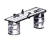Berkshire Valley 596 O Wood Work Bench on Drums Set