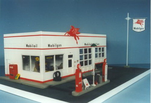 Berkshire Valley 818-4 O 1940's Mobil Gas Service Station Decals Building Kit