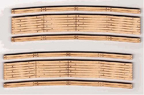 Blair Line 125 HO 2-Lane 14"-16" Curved Laser-Cut Wood Grade Crossing (Set of 2)