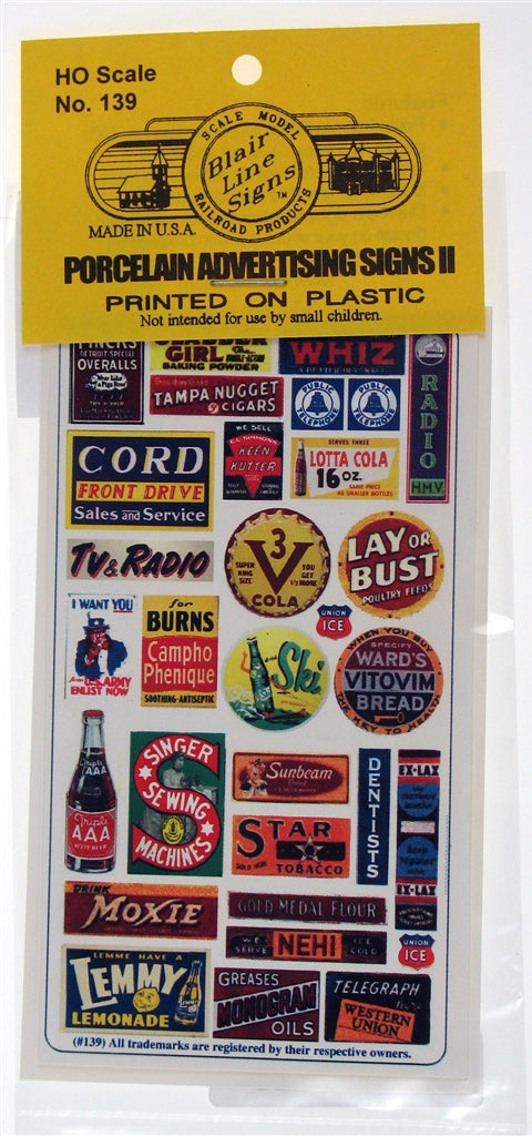 Blair Line 139 HO Porcelain Signs #2