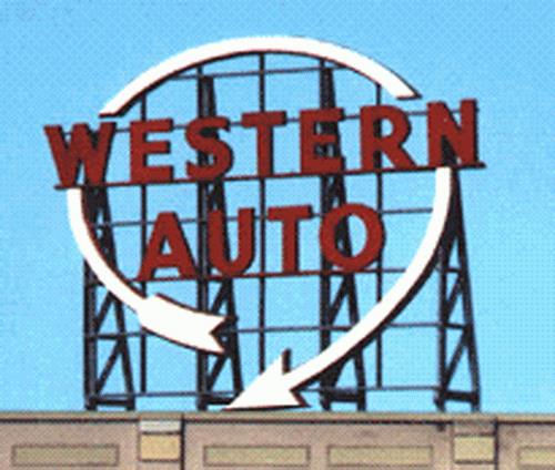 Blair Line 1501 N Laser-cut Cutout Western Auto Rooftop Billboard Sign