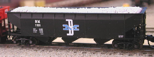 Bluford Shops 73122 N BM 70-Ton Offset-Side 3-Bay Hopper w/Load (Pack of 2)