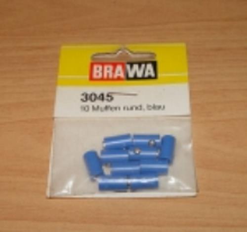 Brawa 3045 Blue Round Sockets (Pack of 10)