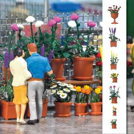 Busch 1209 Flowerpot Set With Flowers