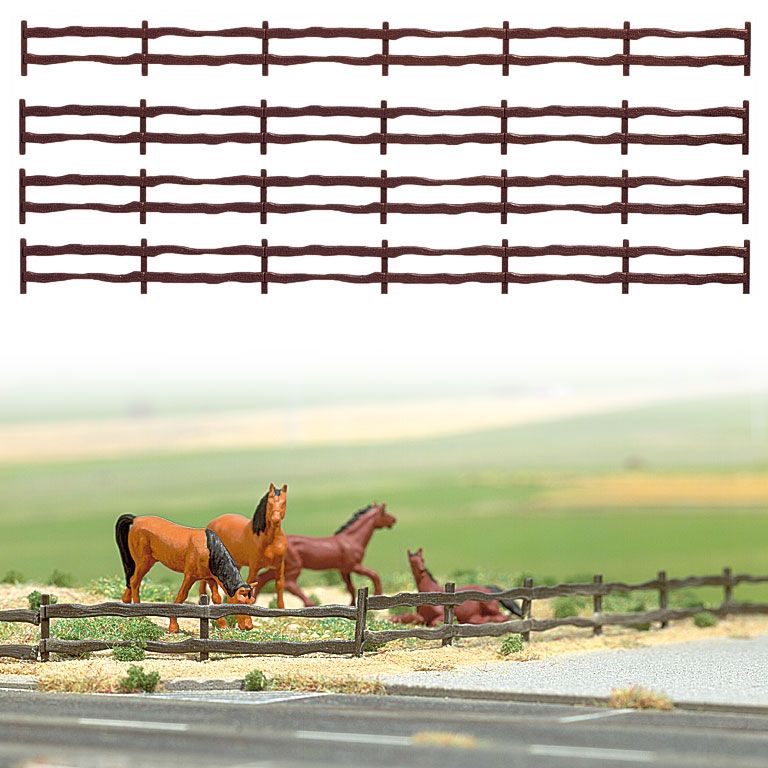 Busch 6008 Brown Fences Farm Field Set 52 132cm
