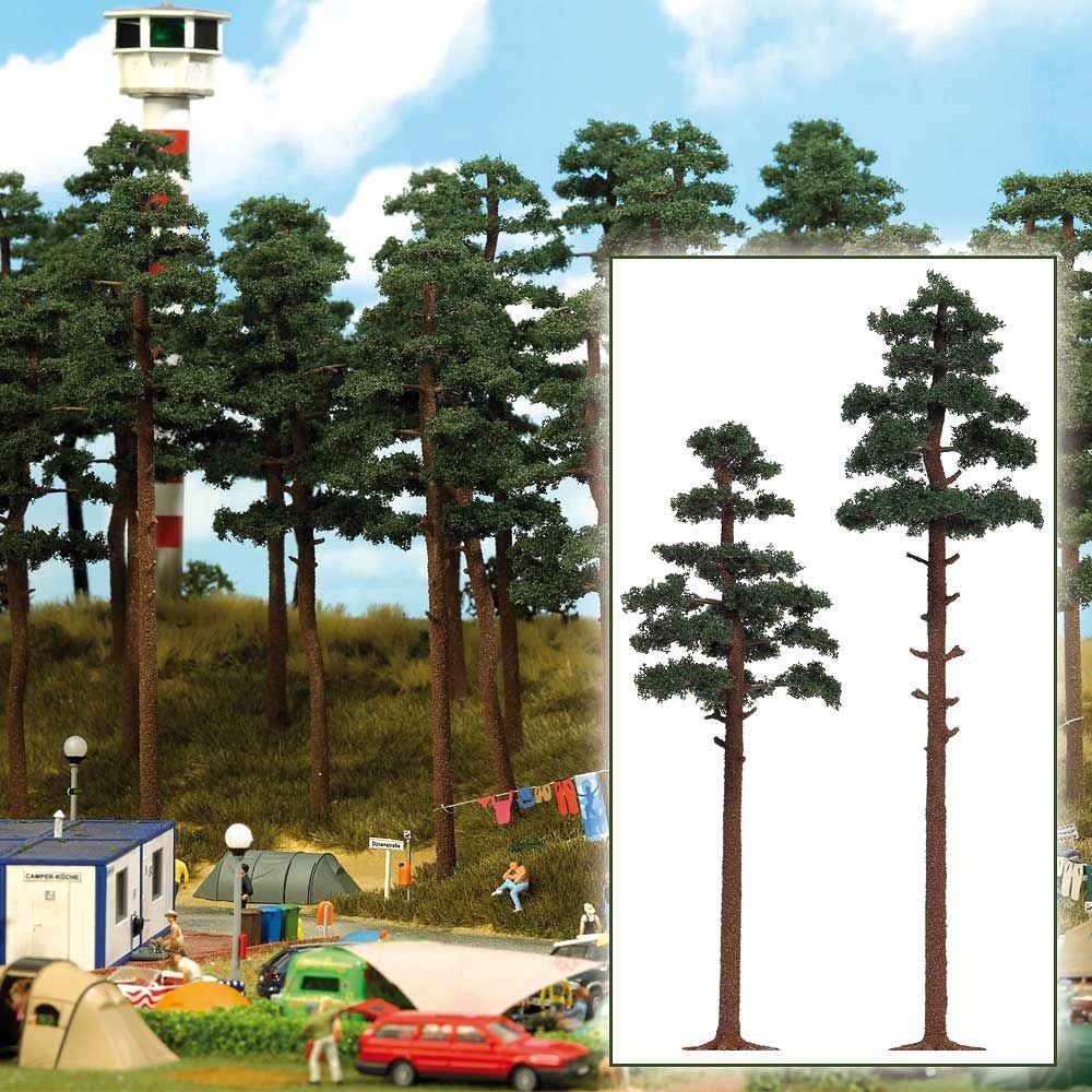 Busch 6144 HO 6-7/8" & 8-1/4" Pine Tree (Set of 2)