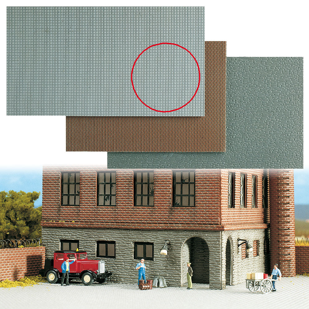 Busch 7401 Wall card tile grey