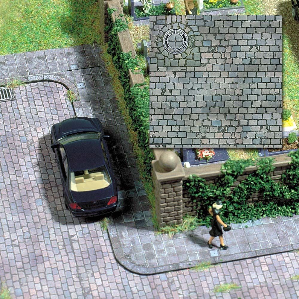 Busch 7417 HO/TT Scale Cobblestone Decorative Sheet (Pack of 2)