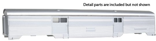 Con-Cor 001-000741 HO Scale Undecorated 70' Corrugated Baggage Car