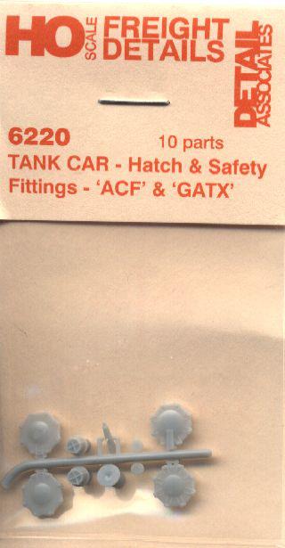 Detail Associates 6220 HO Tank Car Parts Hatch & Safety Fittings - ACF & GATX