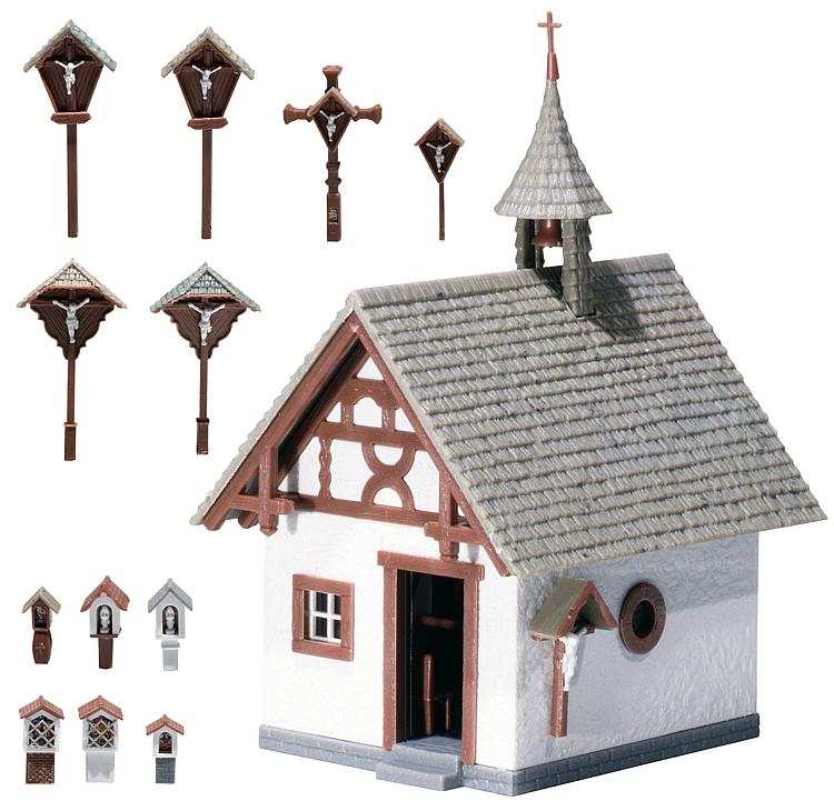 Faller 130235 Chapel W/Wayside Crosses Building Kit