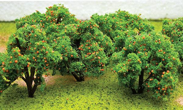 JTT Scenery Products 92121 HO 2"-2.25"Fruit Grove Trees, Orange (Pack of 6)