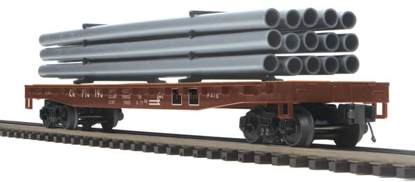 MTH 20-98840 CR FLAT CAR W/PIPE LOAD