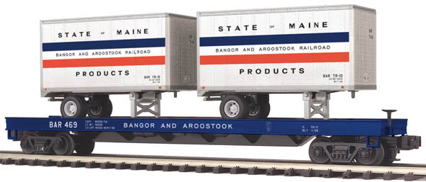 MTH 20-98866 O ST OF MAINE FLAT CAR W/TR