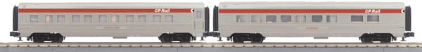 MTH 30-67635 O CP Rail 60' Streamlined Sleeper/Diner Passenger Set (Set of 2)