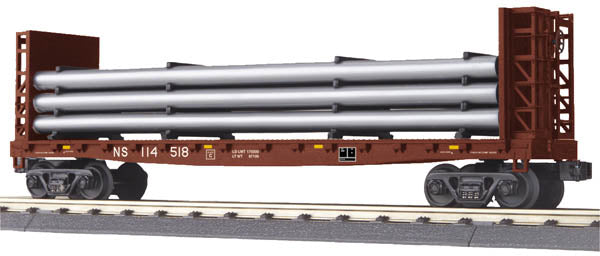 MTH 30-76455 O Gauge NS Bulkhead Flat w/Pipe Load