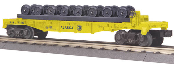 MTH 30-7646-0 O Alaska RailKing Flat Car with Wheel Set #97880