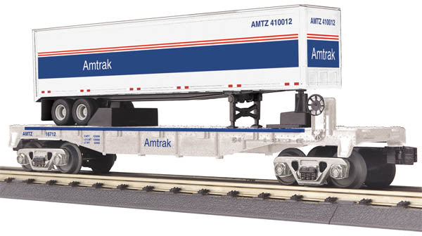 MTH 30-76465 O Amtrak Flat Car w/ Trailer